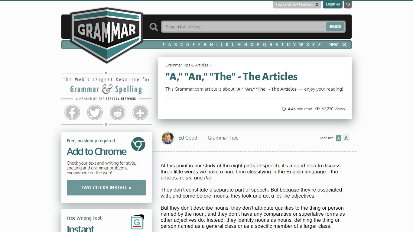 "A," "An," "The" - The Articles - grammar